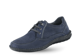 Men's shoes with shoelaces in dark blue color with...