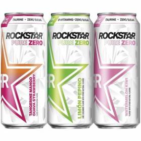 (24 Cans) Rockstar Pure Zero Energy Drink, Tangerine Mango Guava Strawberry