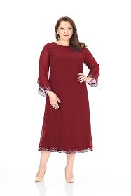 Plus Size Claret Red Short Chiffon Dress