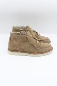 Beige Suede Genuine Leather Women's Boots with Daily Accessories