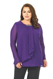 Plus Size Purple Chiffon Blouse