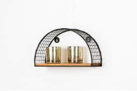 Coil half round wall shelf