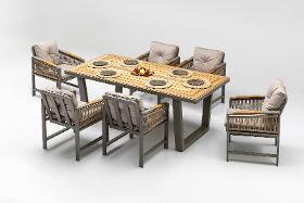 Gowoll Mykonos Plus Garden Lounge Set Weatherproof Wooden Garden Furniture Set 6