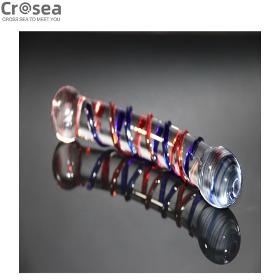 Spiral eggplant sex toy glass dildo for sex