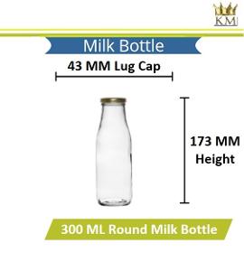 Round Glass Milk Bottle