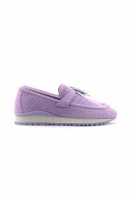 Lilac Genuine Leather Sports Loafer Shoes