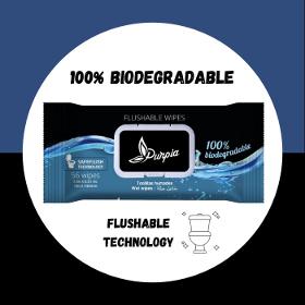 Purpia 100% Biodegradable Flushable Wet Wipes