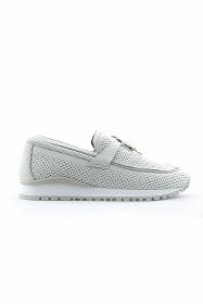 Off-White Genuine Leather Sports Loafer Shoes