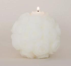 Roses scented candle - white (small)