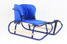Sled with backrest, footrests and mattress,blue manufacturer