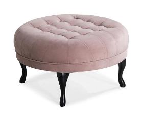 Footstool Emily in lighpink, 80x80x44 cm