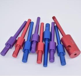 CNC turning colorful aluminum shaft