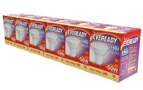 Eveready LED GU10 345lm 4.7W 3000K (Warm White) Pack of 5+1