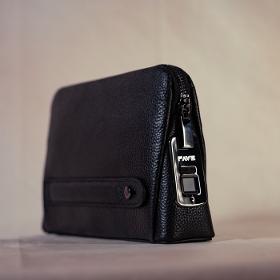 Small Leather Bag With Fingerprint Lock