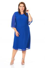 Plus Size Sax Color Chiffon Dress