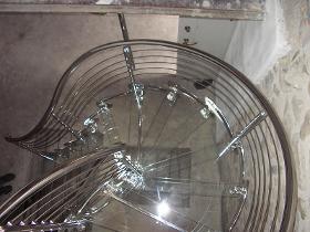 Italy glass and stainless steel ladder