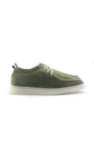 Green Color Suede Leather Women's Sisley Shoes