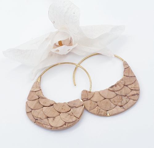 ARIEL - MERMAID CORK HOOP EARRINGS