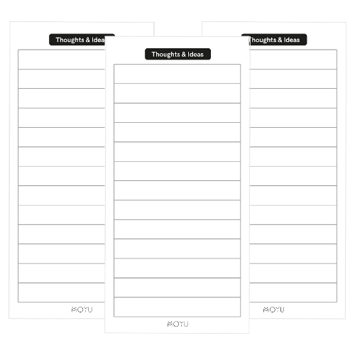 Thoughts Ideas List | 15 x 7.5 cm | Set of 3 pieces | Erasable Stone Paper