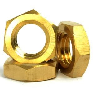 M6 - 6mm Lock Nut Half Thin Nuts Brass DIN 439