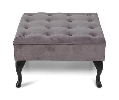 Footstool Megan in gray, 70x70x44 cm