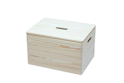 Lockable box made of pine wood.