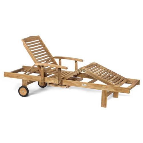 wooden sun lounger teak