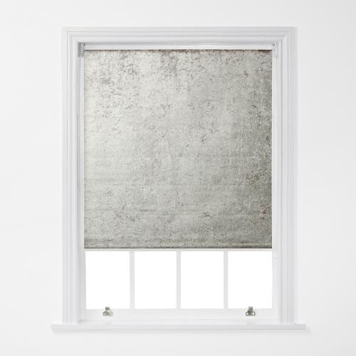 Crushed Velvet Roller Blind 5ft - Silver