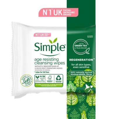 Simple Face Wipes Bio Age Resist 20pc 