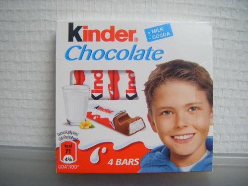 KINDER CHOCOLATE 4 bars of Milk Chocolate