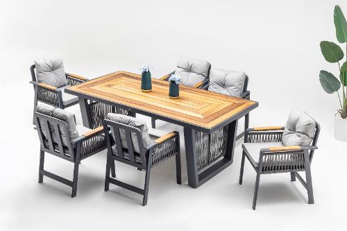 Gowoll Artemis Plus Anthracite Garden Lounge Set Weatherproof Wooden Garden