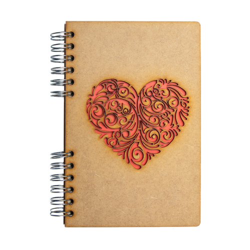 Sustainable journal - Recycled paper - Red Heart