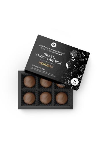 Truffle box for 6pcs black eco-friendly