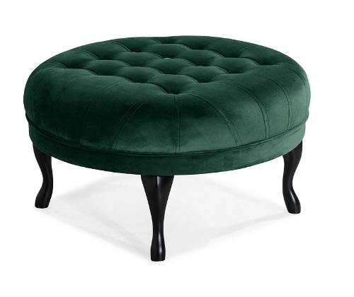 Footstool Emily in darkgreen, 80x80x44 cm