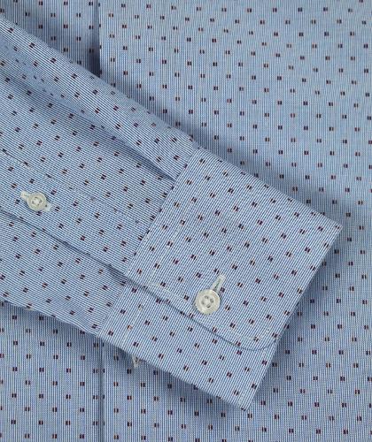 Blue Shirt With Red Motifs