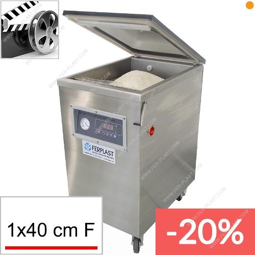 Vacuum machine with trolley in stainless steel DZ 400 DL