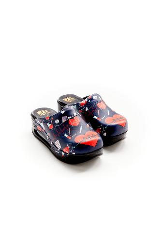 Orthopedic Medical Clogs, Bluemarine with Print, Unisex - Airmax Cardio Model