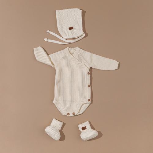 Bodysuit in rib knitted merino wool Milk