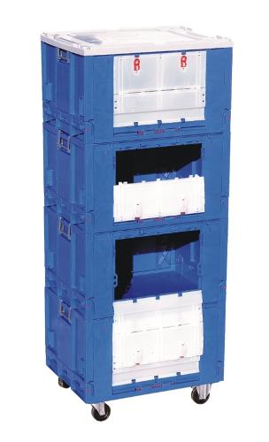 Roll-container with 4 floors