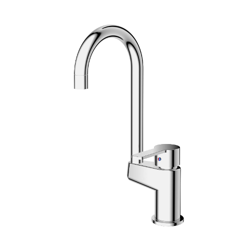 Single-lever sink mixer with movable spout