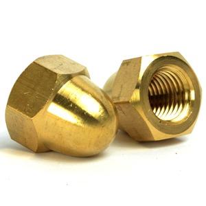 M5 - 5mm Dome Nuts Hex Head Nuts Brass DIN 1587