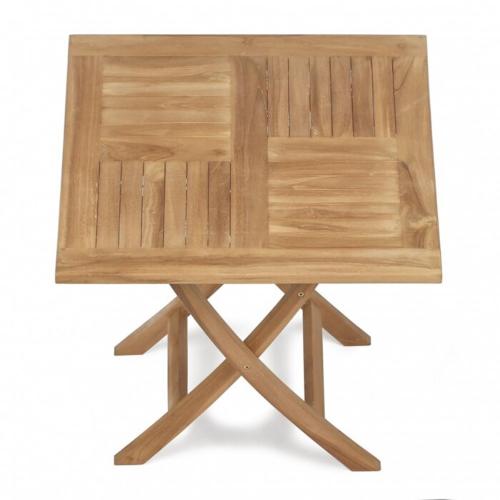 folding garden table teak wood