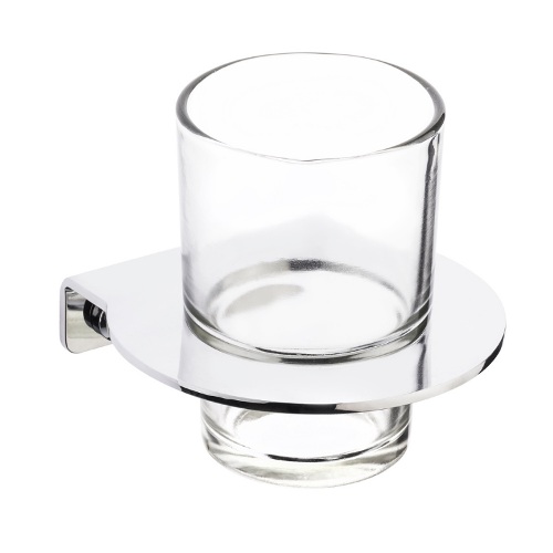 Neva Chrome Toothbrush Holder Glass