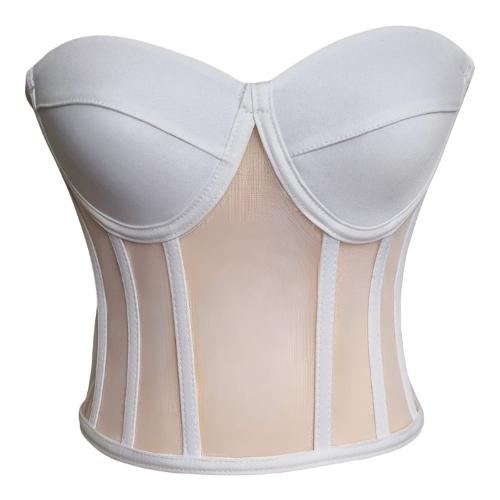 White Transparent Tie-Up Corset Bustier