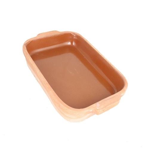 Clay Handmade Rectangular 28 cm Glazed Casserole Baking Tray