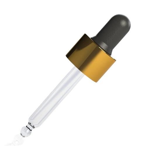 ALU Gold Night Assembled Dropper – 15 ml, Black Teat