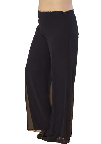 Large Size Black Color Chiffon Pants