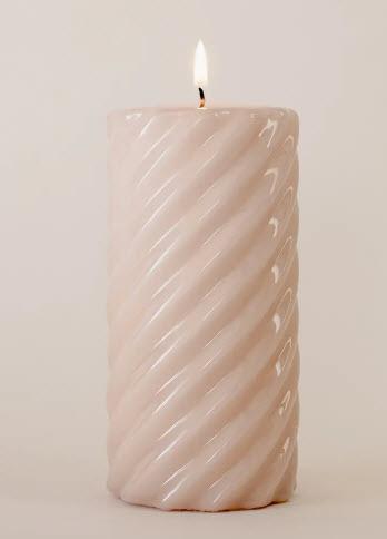 Pillar candle Blossom - beige (large)