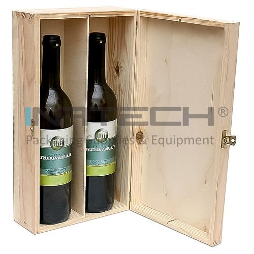 Wooden box for 2 bottles of wine