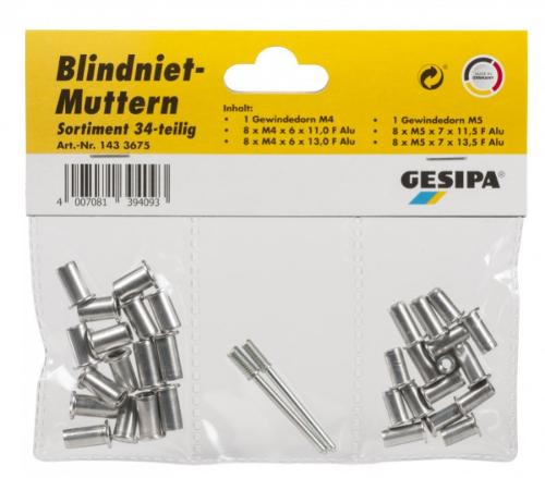 Blind rivet nut assortment